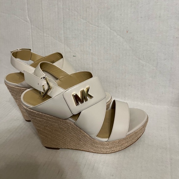 MICHAEL Michael Kors White Leather Wedge Sandals - Picture 16 of 16